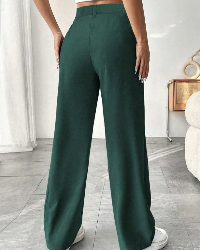 Slim Wide-Leg Suit Pants