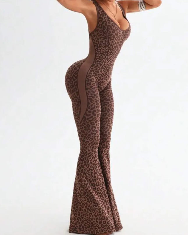 Backless Slimming Bodycon Flare Jumpsuit