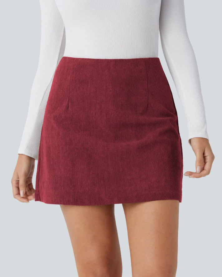 Corduroy Slimming Built In Shorts Skirt
