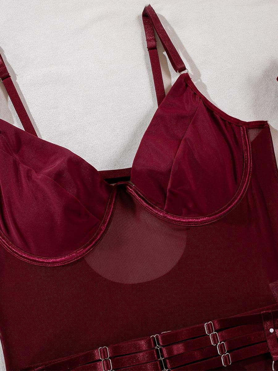 Bandage Burgundy Teddy 3 Piece Set