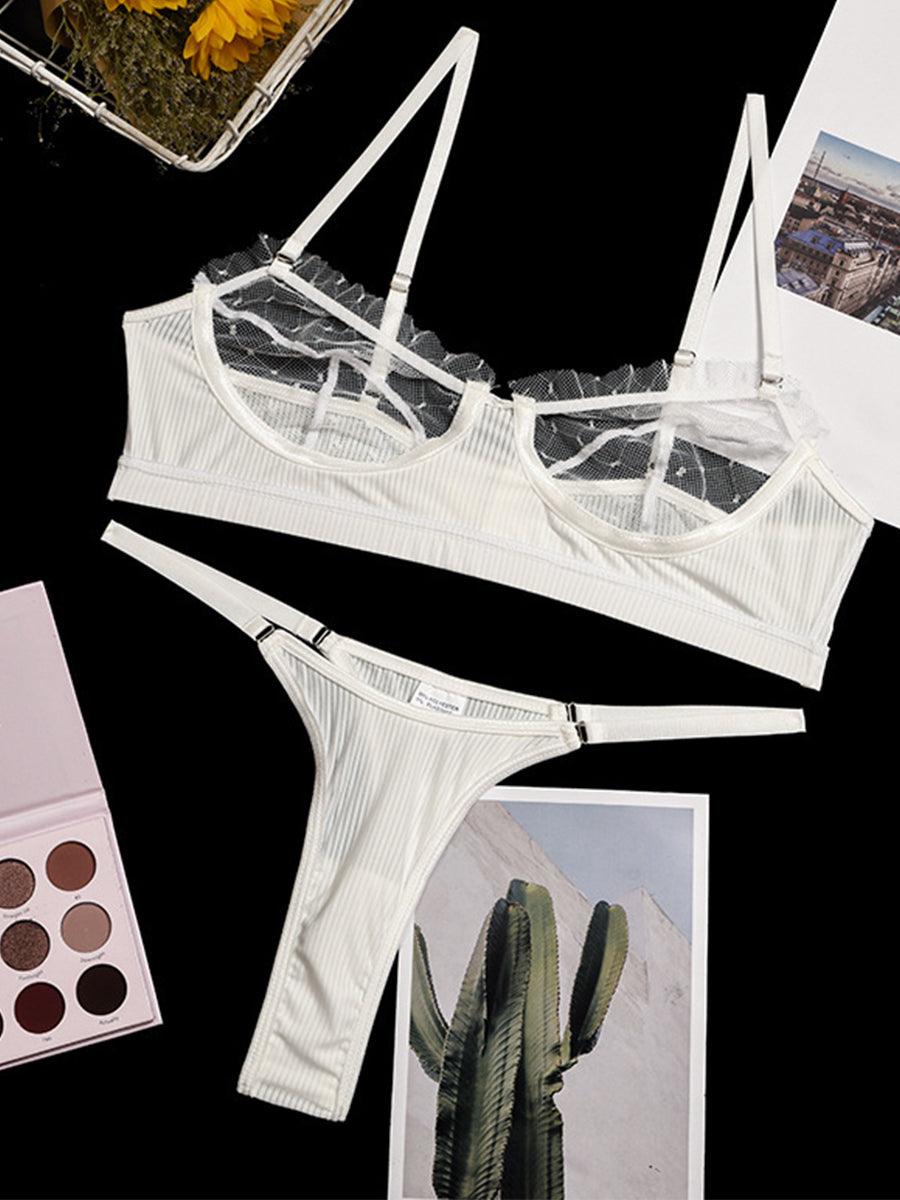 Lace Underwire Mesh Sexy Lingerie Set