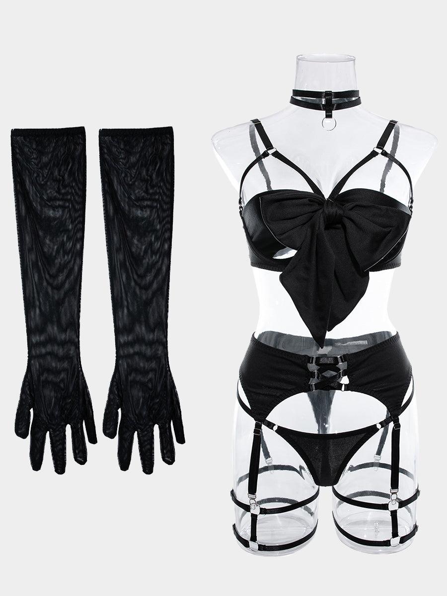 Sexy Garter Hollow Sexy Lingerie Four-piece Set