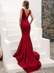 Deep V-neck Mermaid Prom Dress