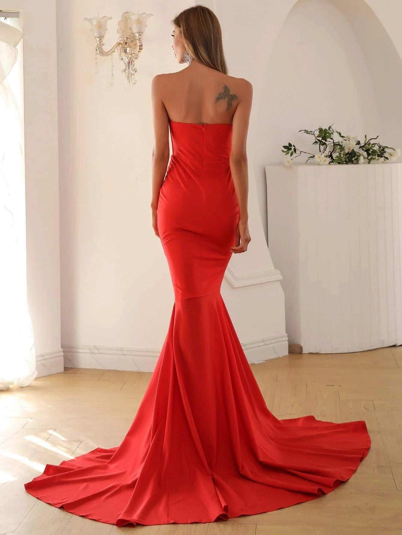 Strapless Mermaid Evening Dress