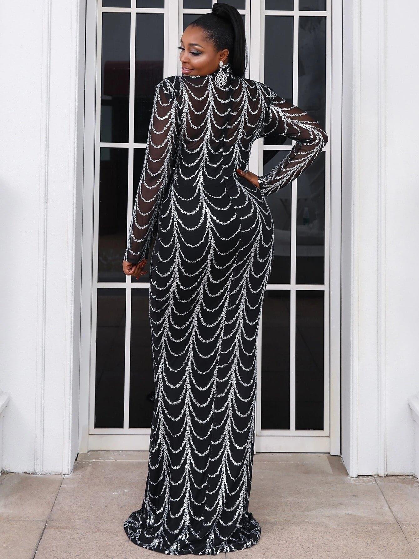 Plus Beads Chain Mermaid Prom Dress