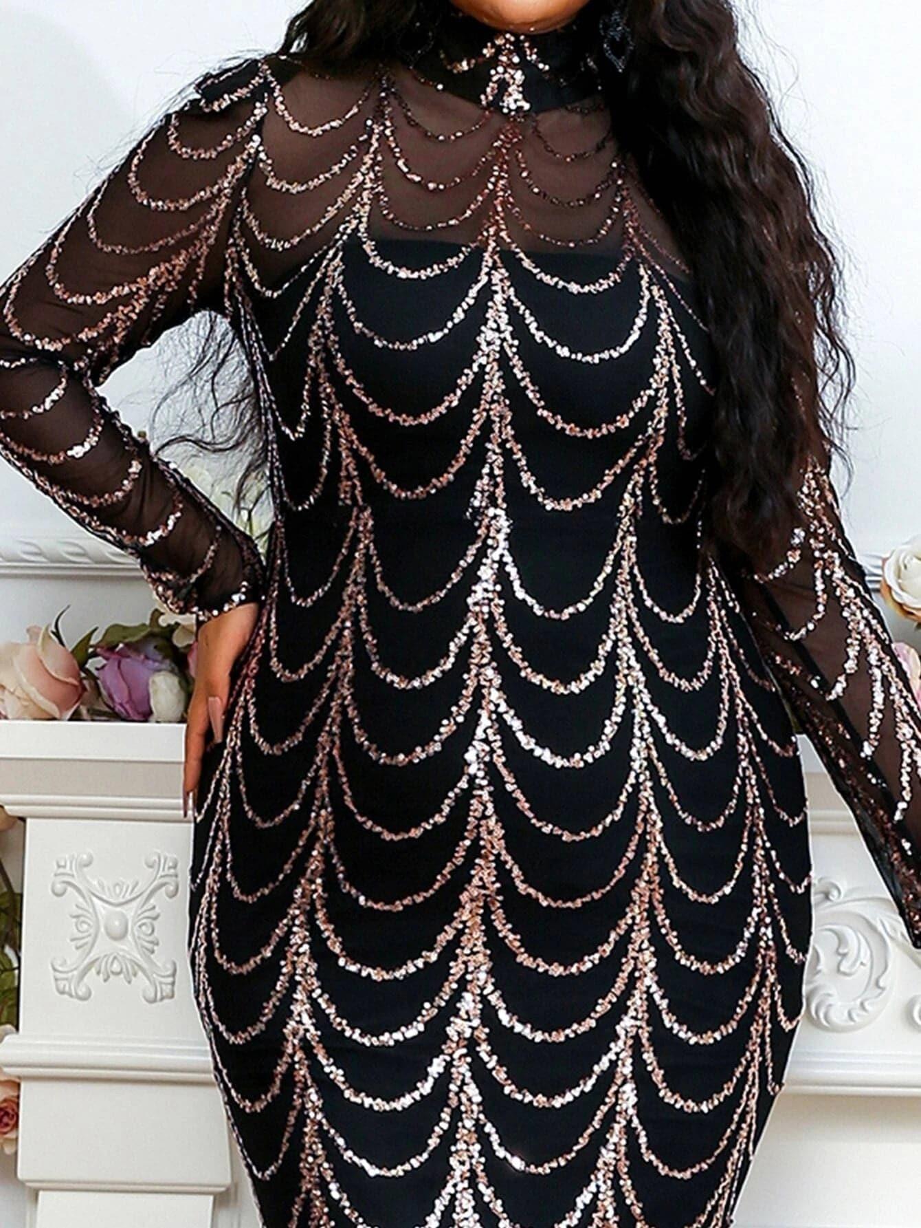 Plus Beads Chain Mermaid Prom Dress