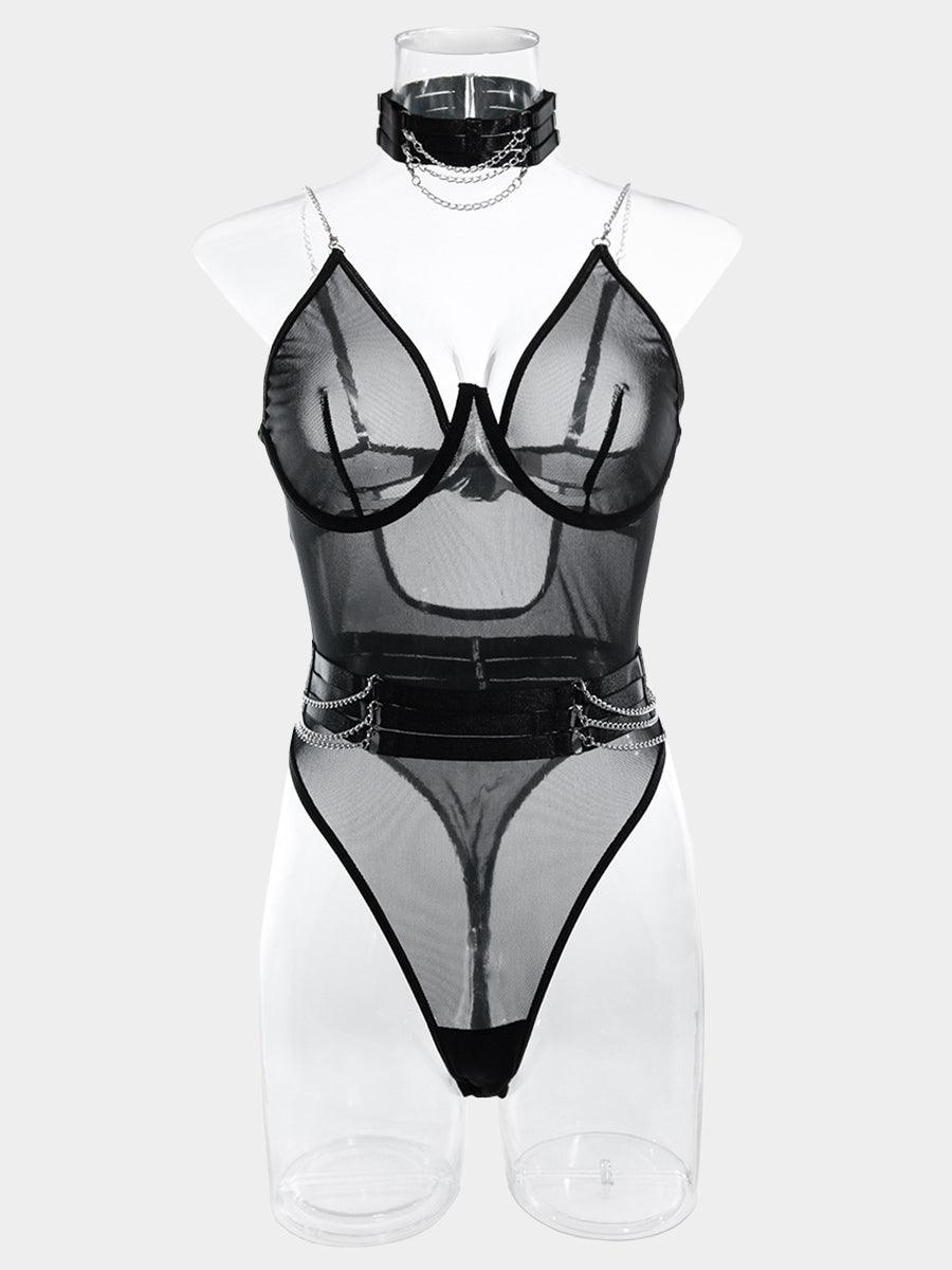 Sexy See Through Chain Teddy