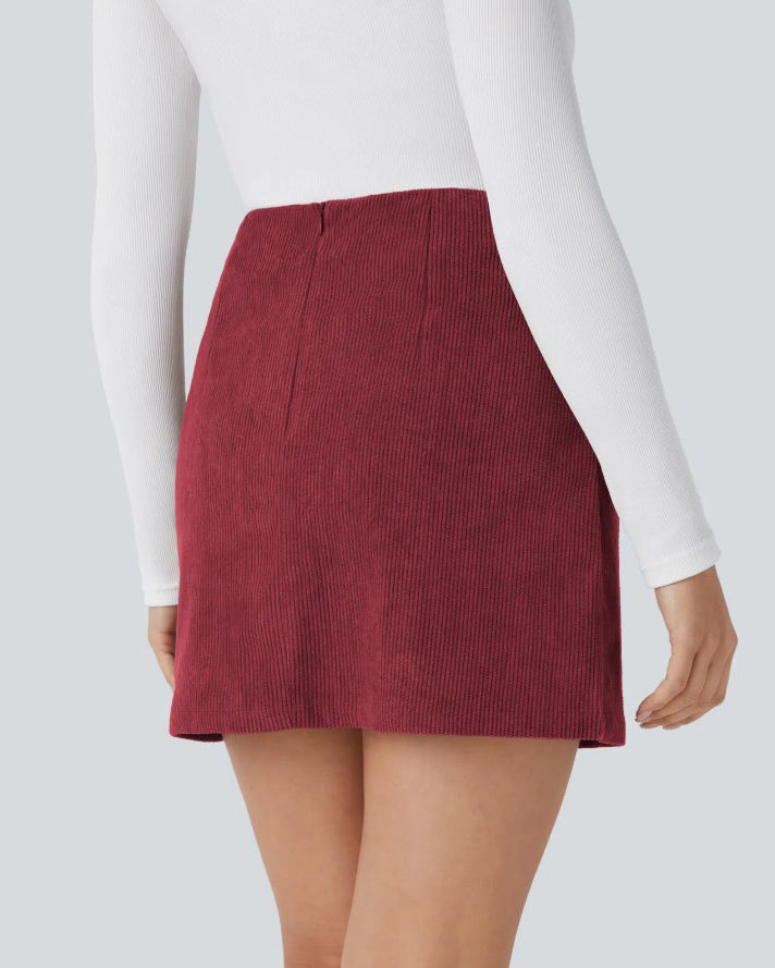 Corduroy Slimming Built In Shorts Skirt