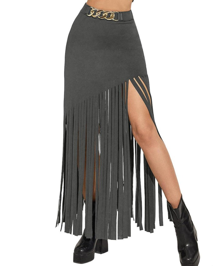 Tassels Slim-Fit Skirt