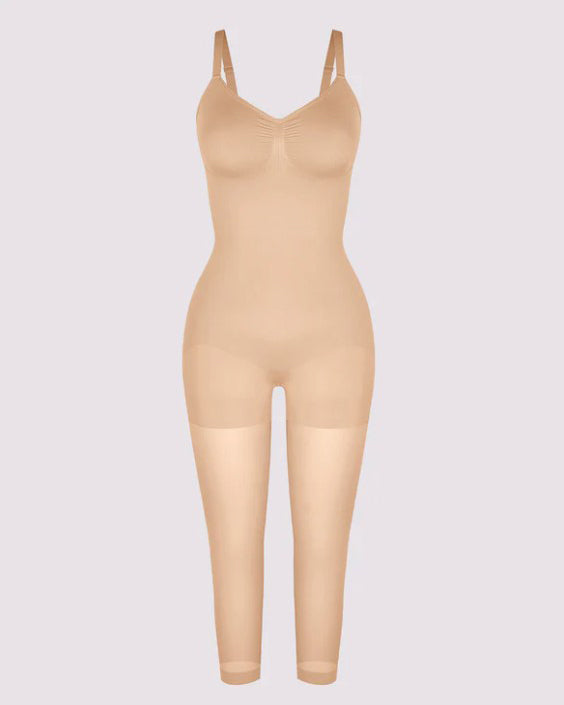 Seamless Sheer Mesh Tummy-Control Full Body Shaper