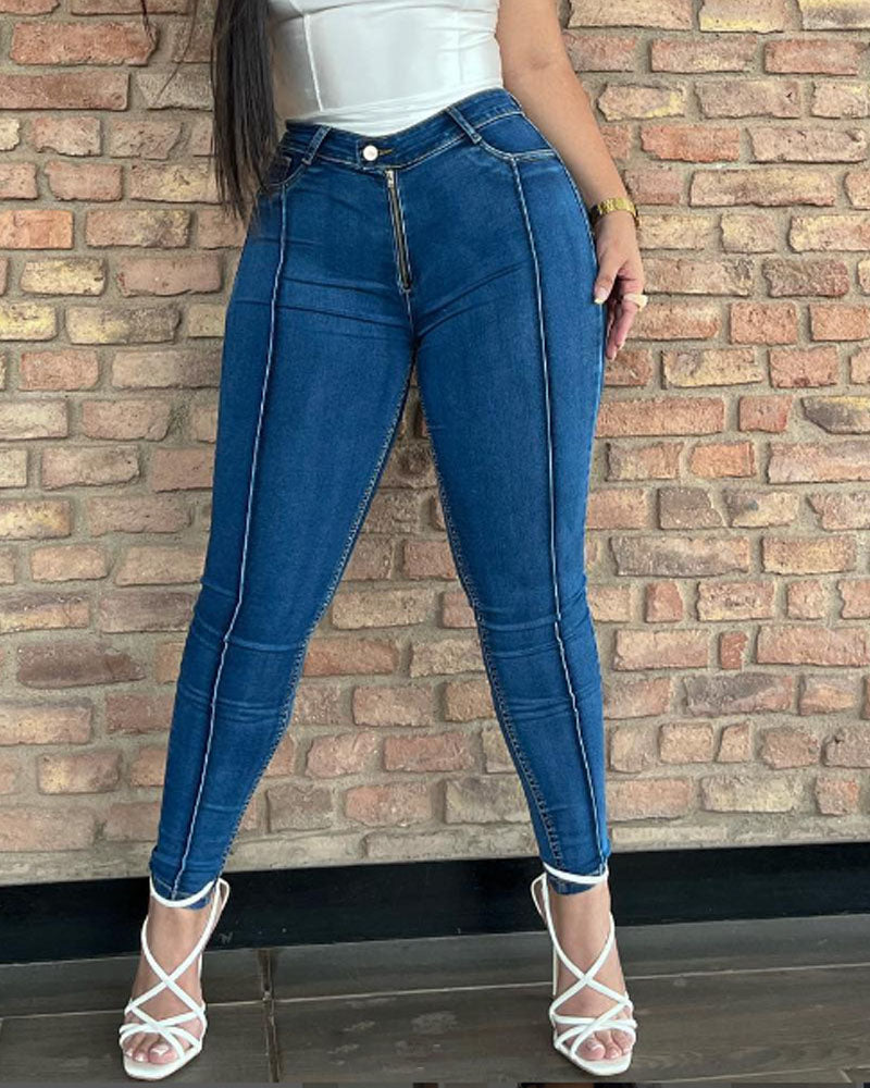 Zipper Skinny Jeans (Pre-Sale)