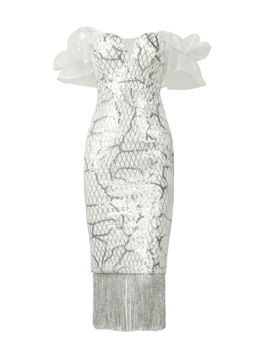Tassel Midi Sequin Dress