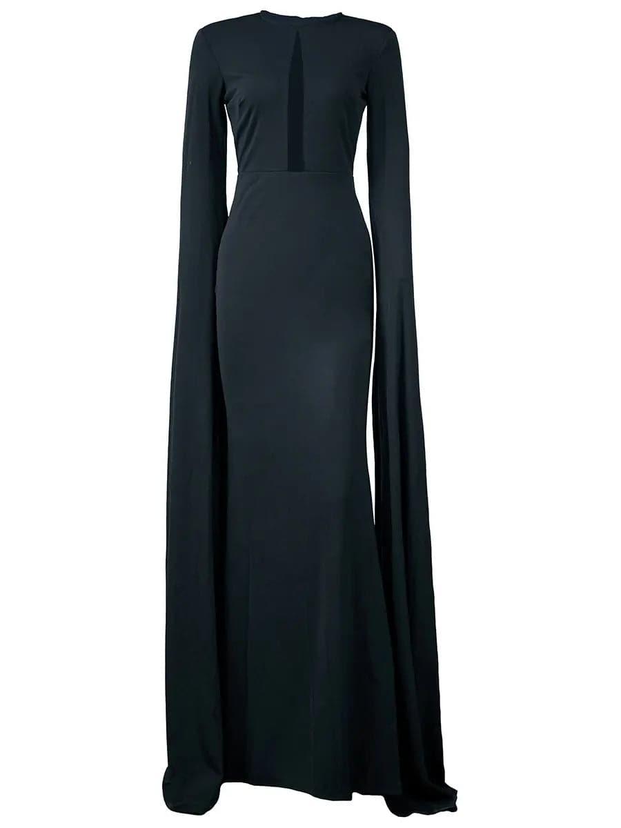 Cutout Cape Sleeve Mermaid Formal Dress