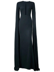 Cutout Cape Sleeve Mermaid Formal Dress