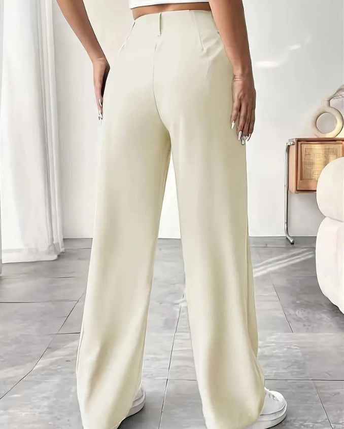 Slim Wide-Leg Suit Pants