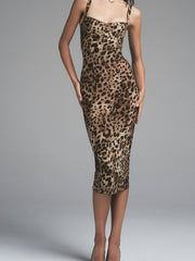 Leopard Print Fitted Stretch Dress