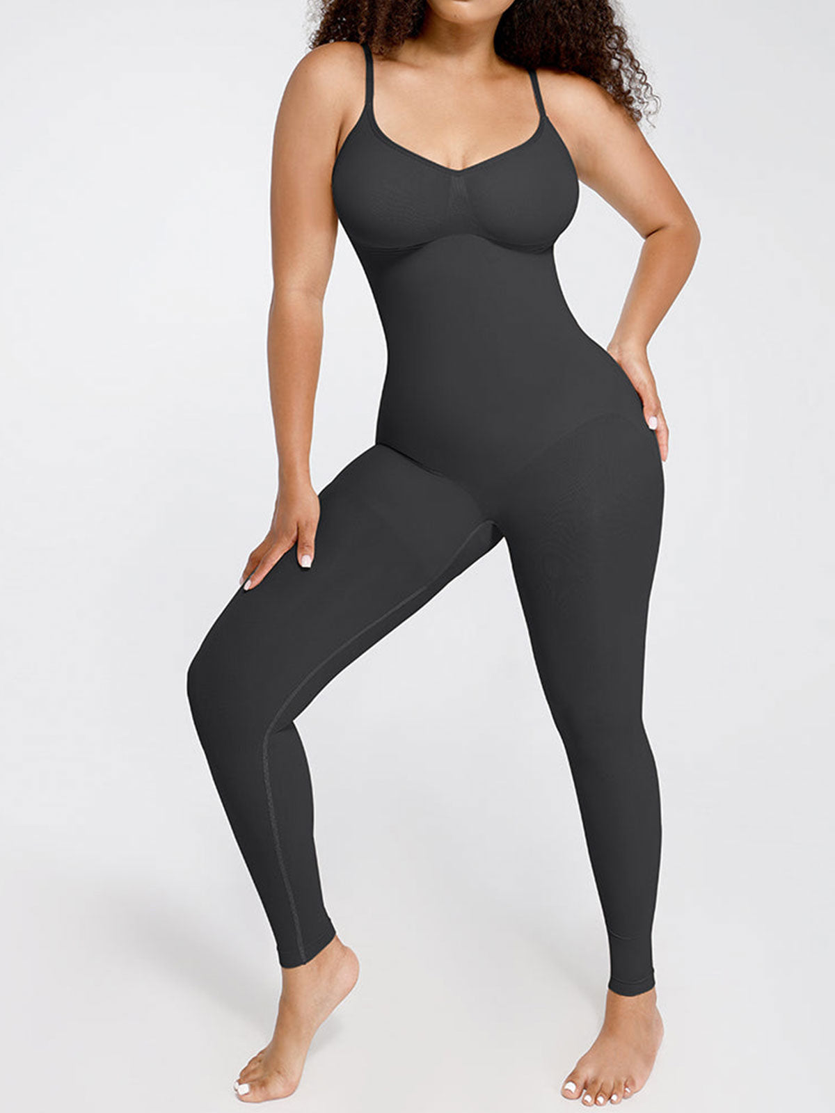 Seamless Waist-Breast Support Mid Thigh Body Shaper