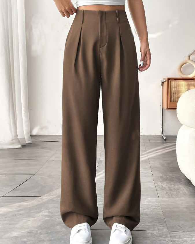 Slim Wide-Leg Suit Pants