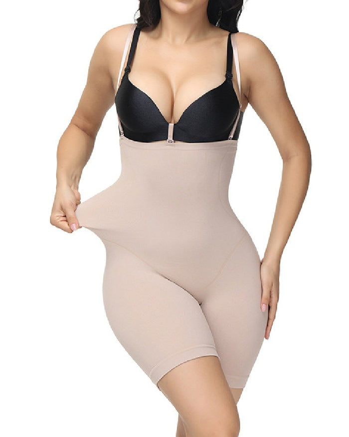 Seamless Open Bust Elastic Bodysuit