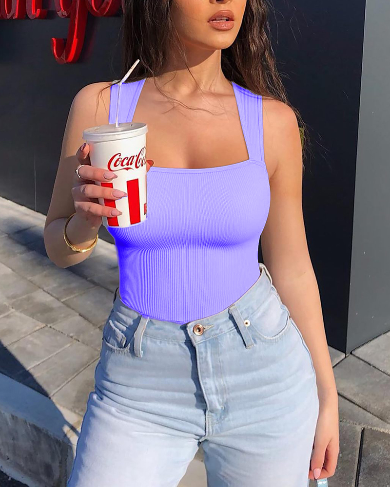 Seamless Ribbed Sleeveless Bodysuit