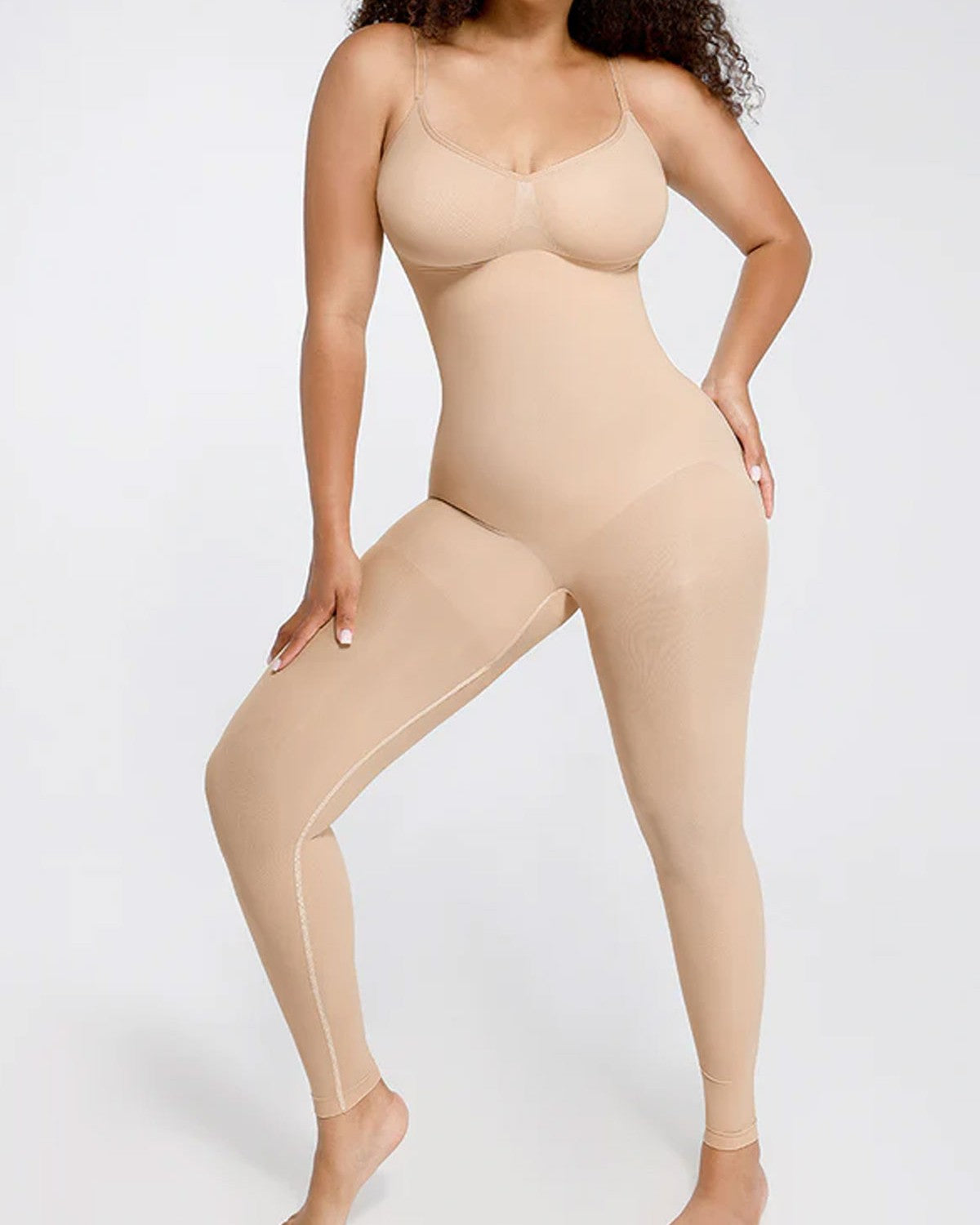 Seamless Waist-Breast Support Mid Thigh Body Shaper