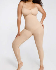 Seamless Waist-Breast Support Mid Thigh Body Shaper