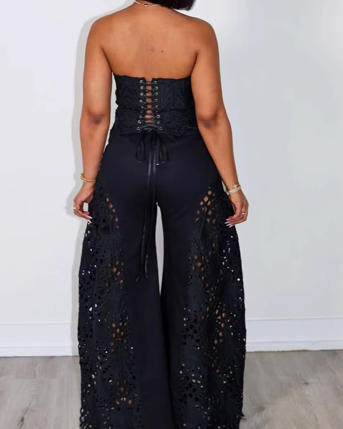 Lace Tube Top Trousers Suit