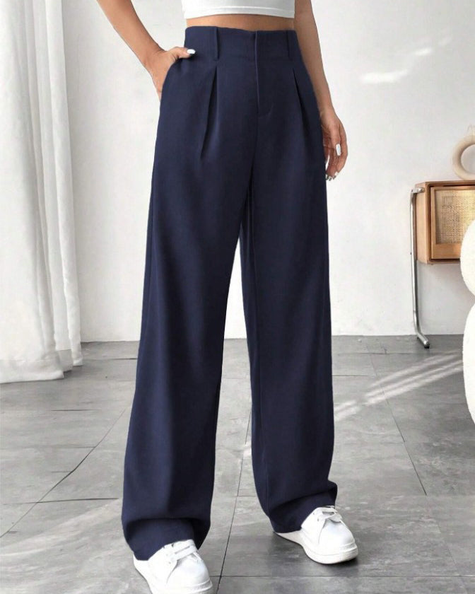 Slim Wide-Leg Suit Pants