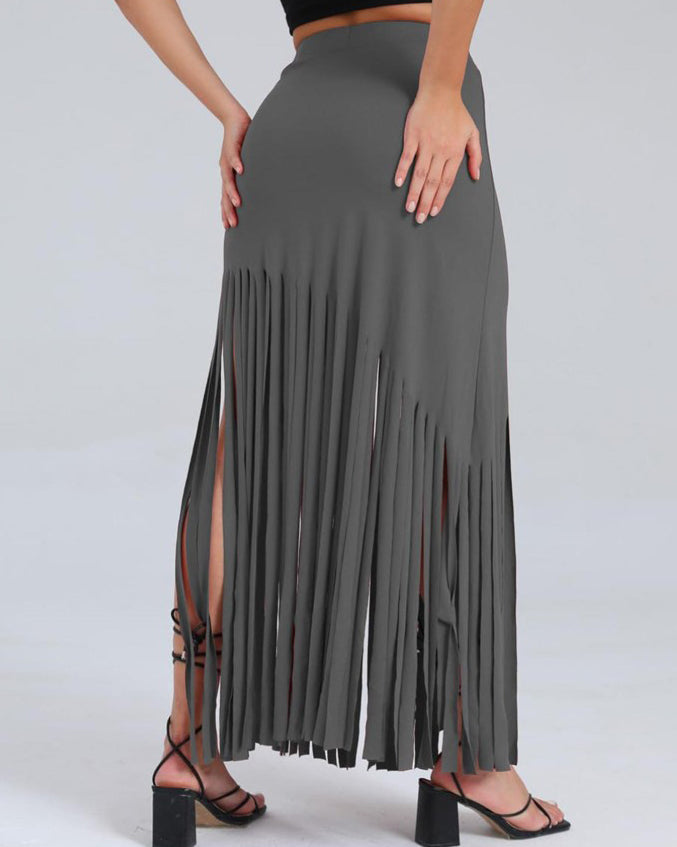 Tassels Slim-Fit Skirt