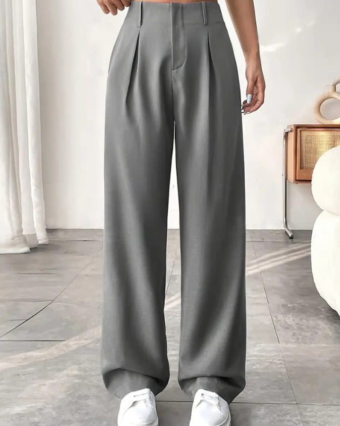 Slim Wide-Leg Suit Pants