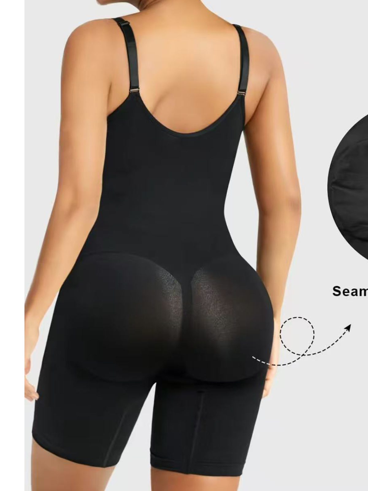 High Elastic Zipper Adjustable Straps Breathable Mesh Design Tummy Control Body Shaper
