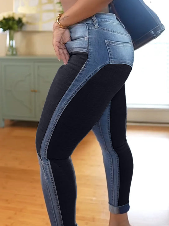 Personalized Patchwork Skinny Jeans