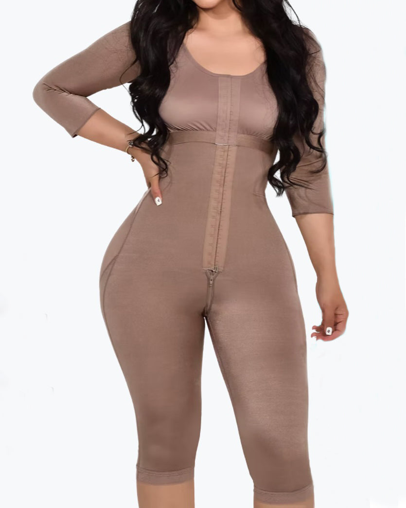 Mid-Length Sleeve Tummy-Sculpting Full Body Shapewear