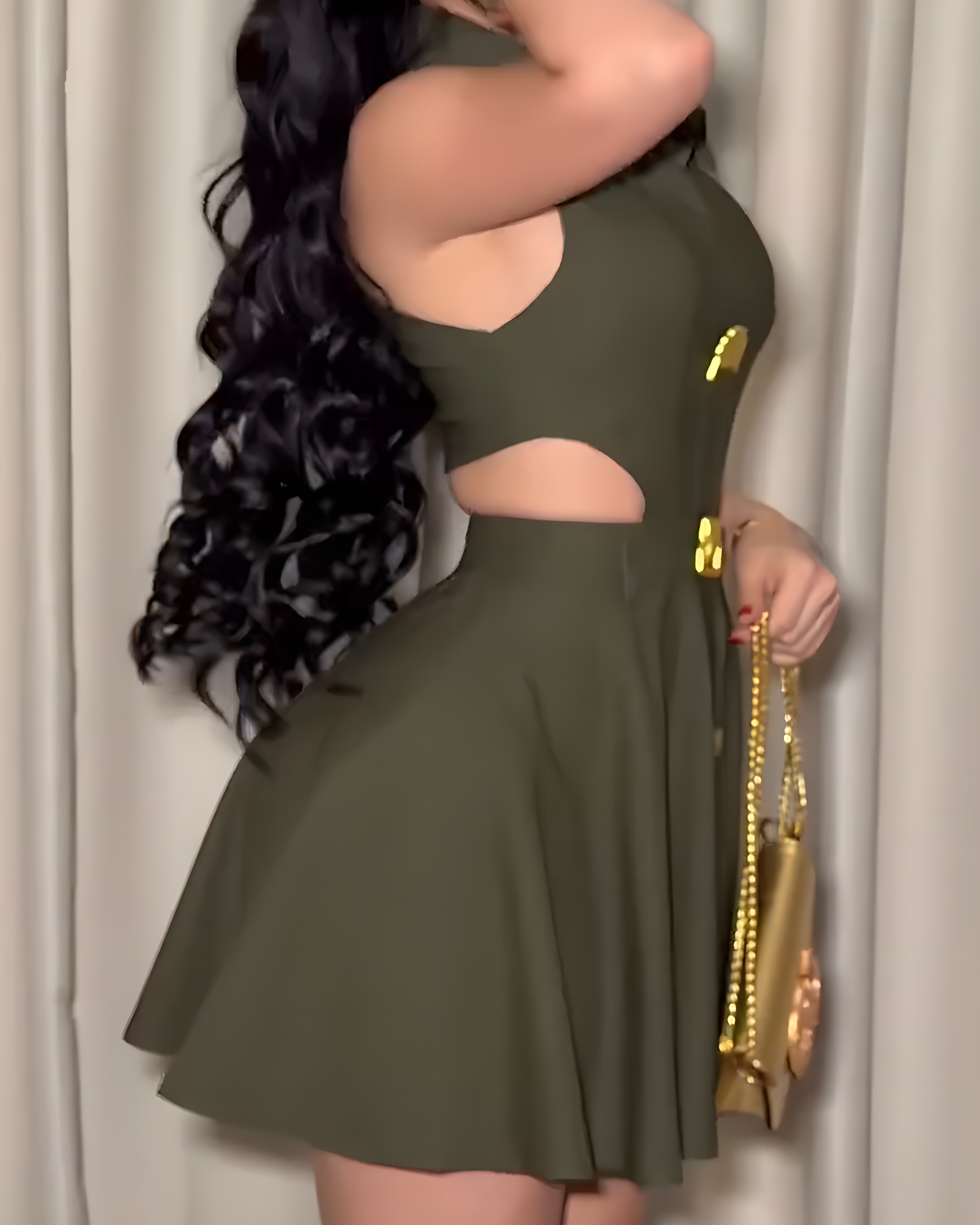 Lapel Slimming Cutout Dress