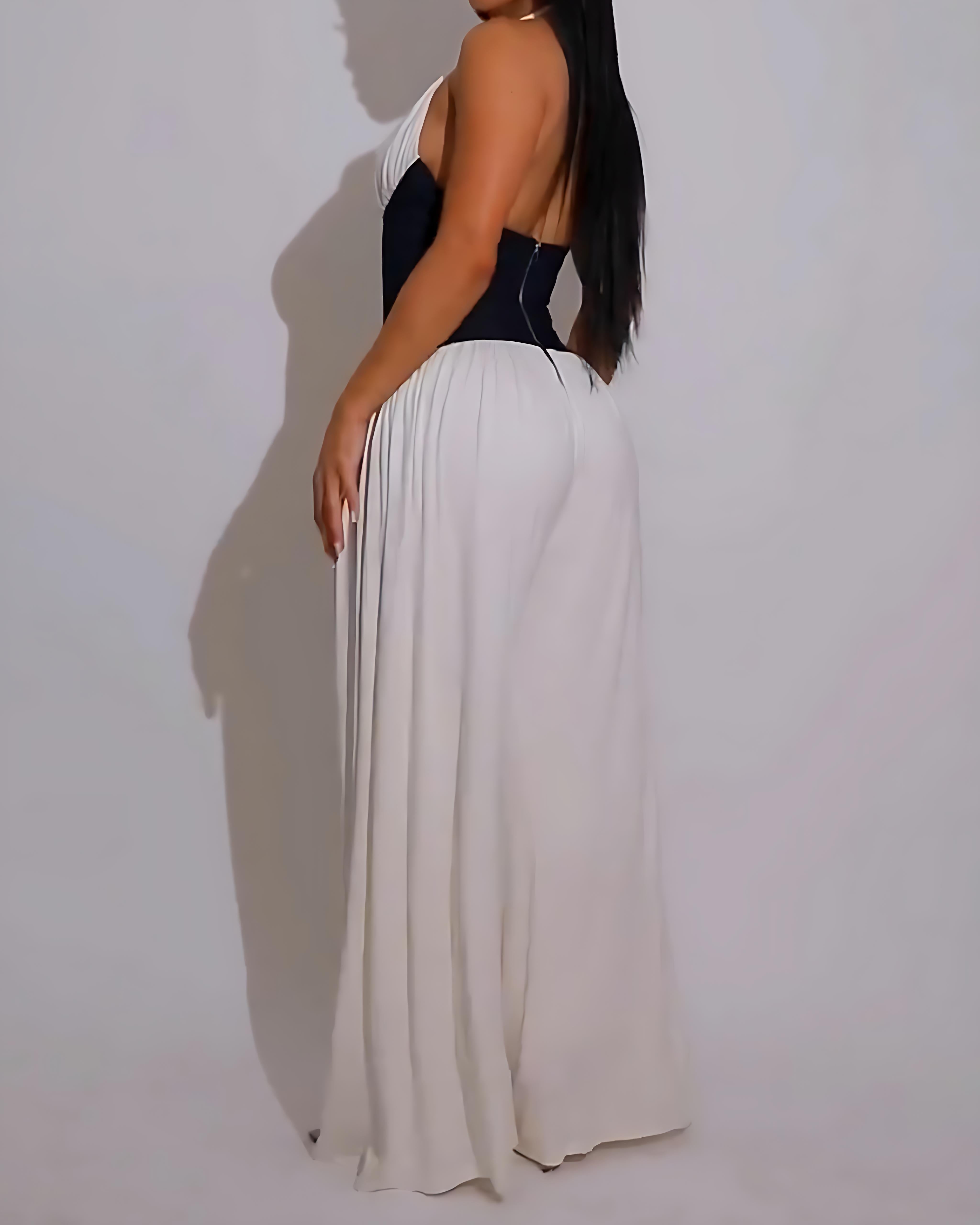 Halter Neck Waist Wide Leg Jumpsuit