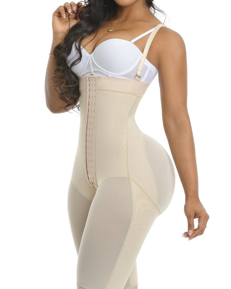 Detachable Straps 3 Rows Hook and Eye Midi  Length Shapewear