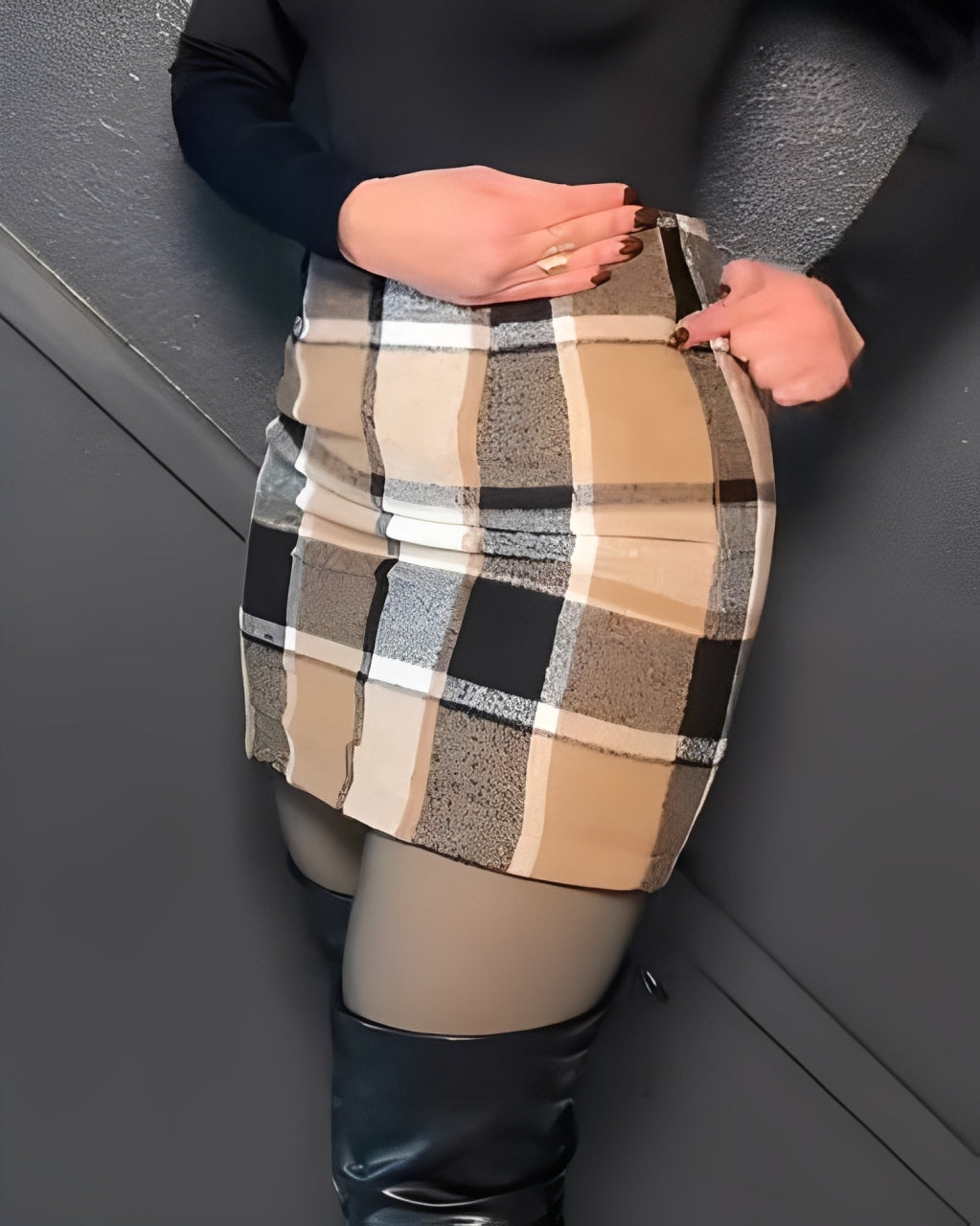 Plaid Bodycon Skirt