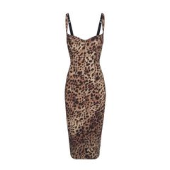Leopard Print Fitted Stretch Dress