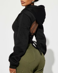 Casual Tie Back Hoodie