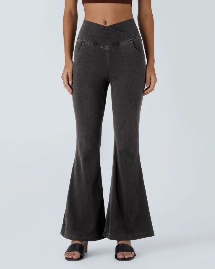High-Stretch Slimming-Fit Flared Jeans