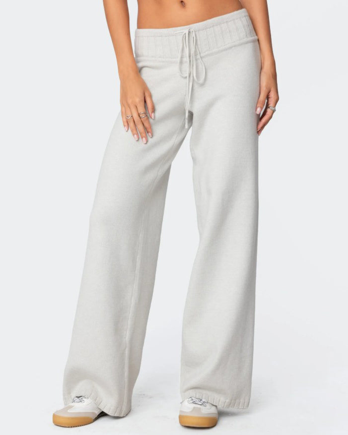 Comfortable Knitted Wide-Leg Pants