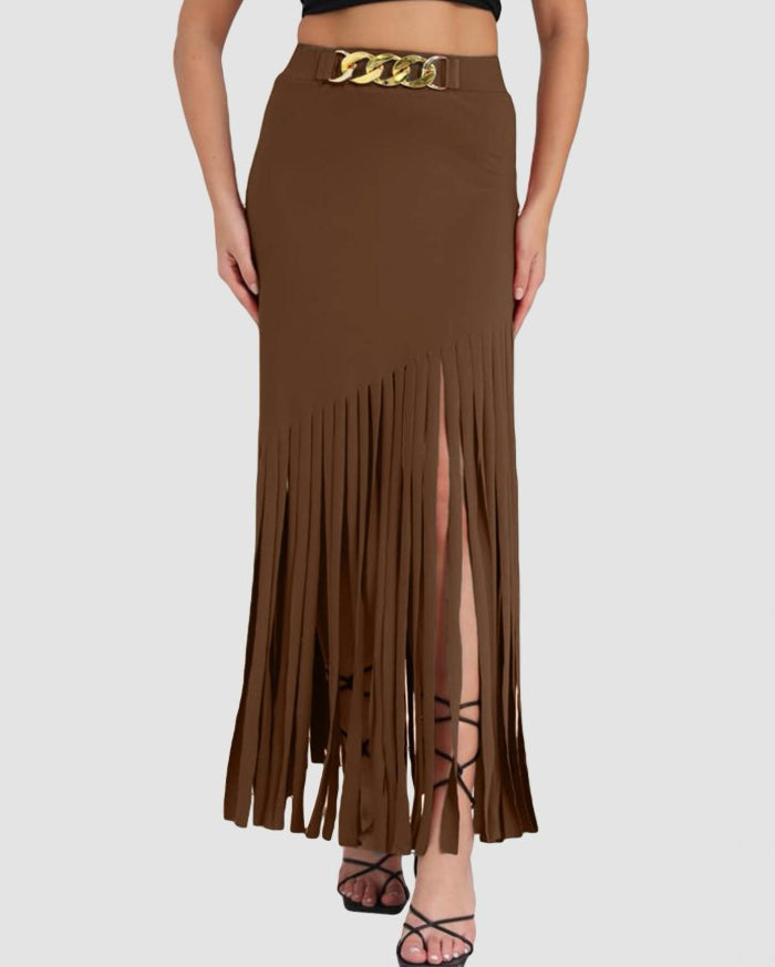 Tassels Slim-Fit Skirt