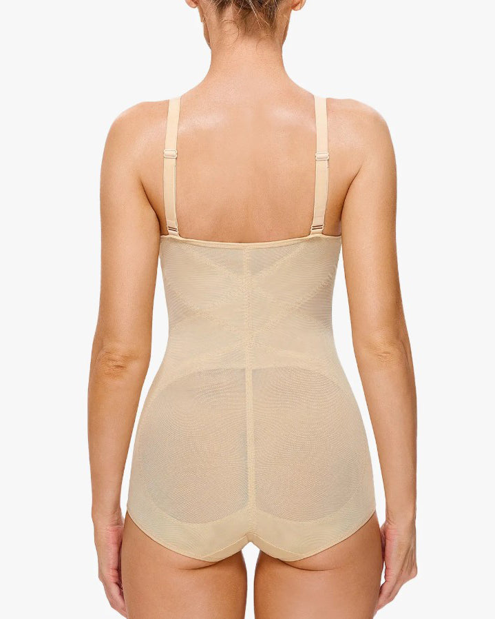 Sheer Mesh Slimming Thong Bodysuit