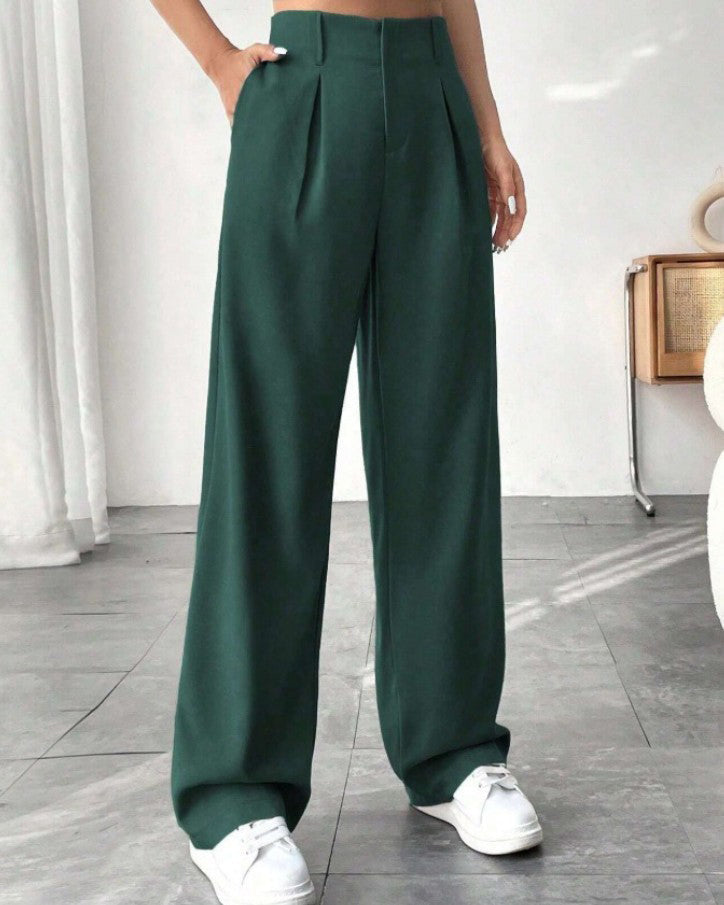 Slim Wide-Leg Suit Pants