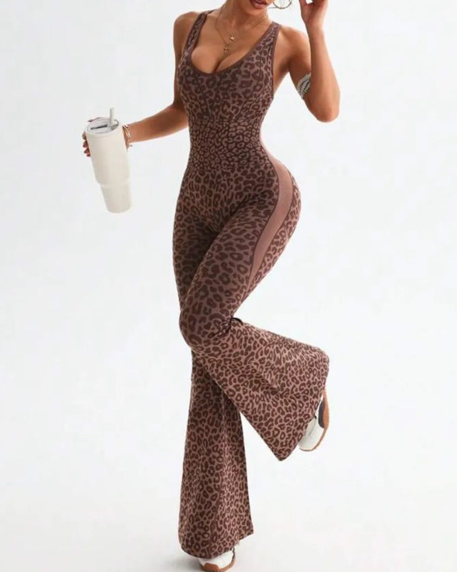 Backless Slimming Bodycon Flare Jumpsuit