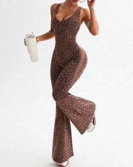 Backless Slimming Bodycon Flare Jumpsuit