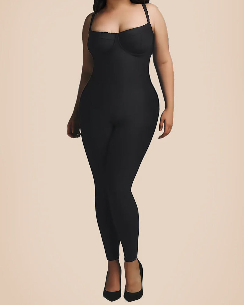 Leopard Print Suspenders High Waist Hip Lift Bodysuit