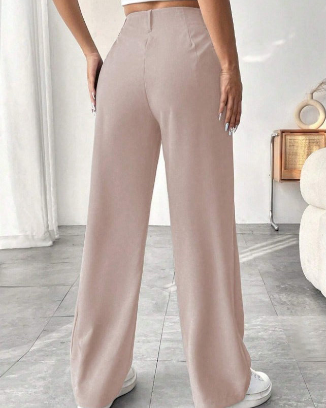 Slim Wide-Leg Suit Pants