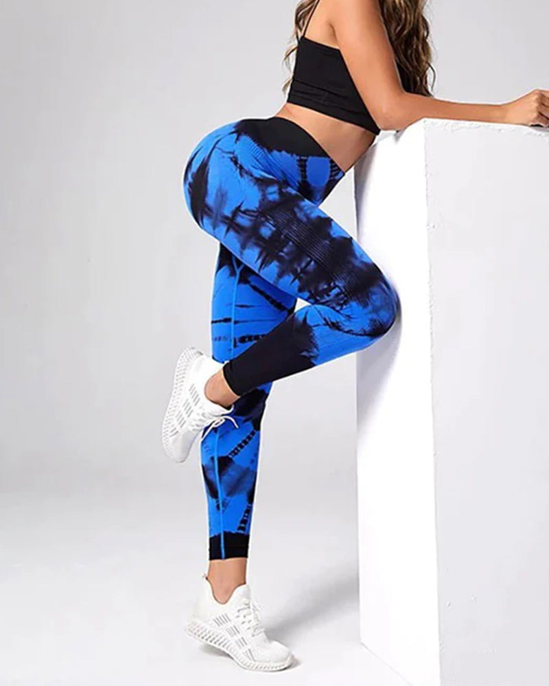 Seamless Tie Dye High Waisted Active Yoga Pants