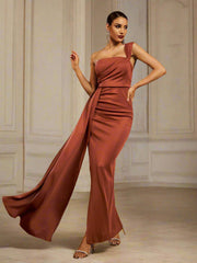 Draping Maxi Prom Dress